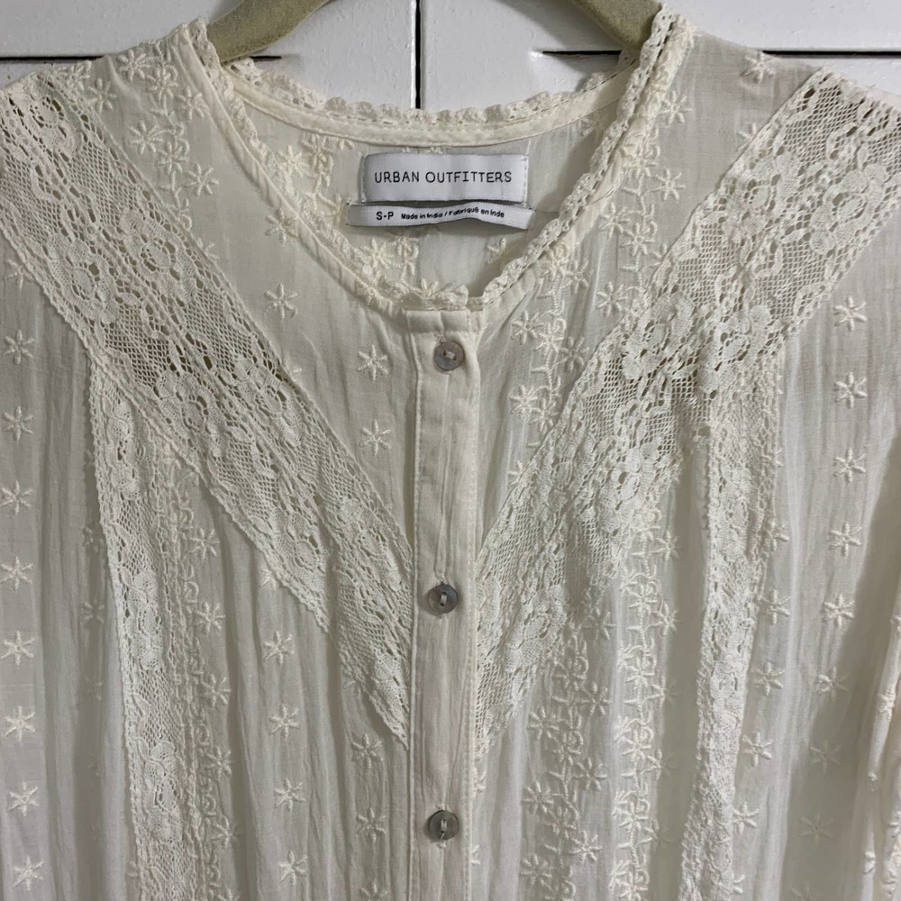 Urban Outfitters Victoria Midi Dress Ivory Size Small - Picture 7 of 13